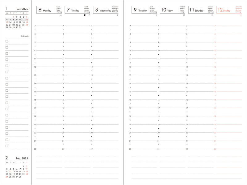 2026 Vertical Weekly Planner B6 Cats