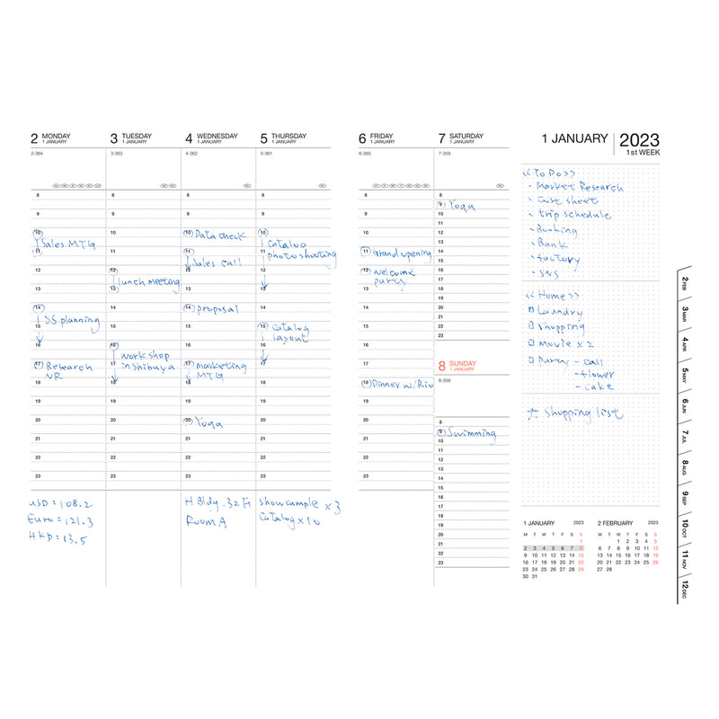 2024 Vertical Weekly Planner A5 Mountain