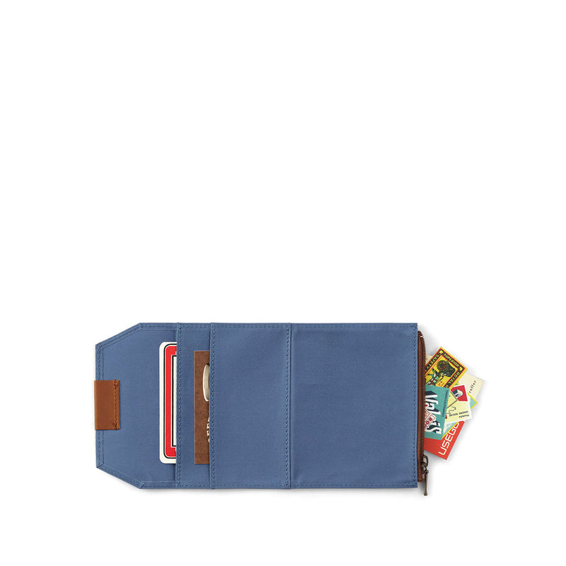Passport Cotton Zipper Case Blue