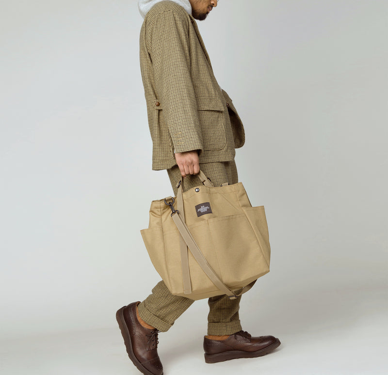 CARRY-ALL BEACH BAG - KHAKI NYLON CANVAS – BAGSINPROGRESS New York