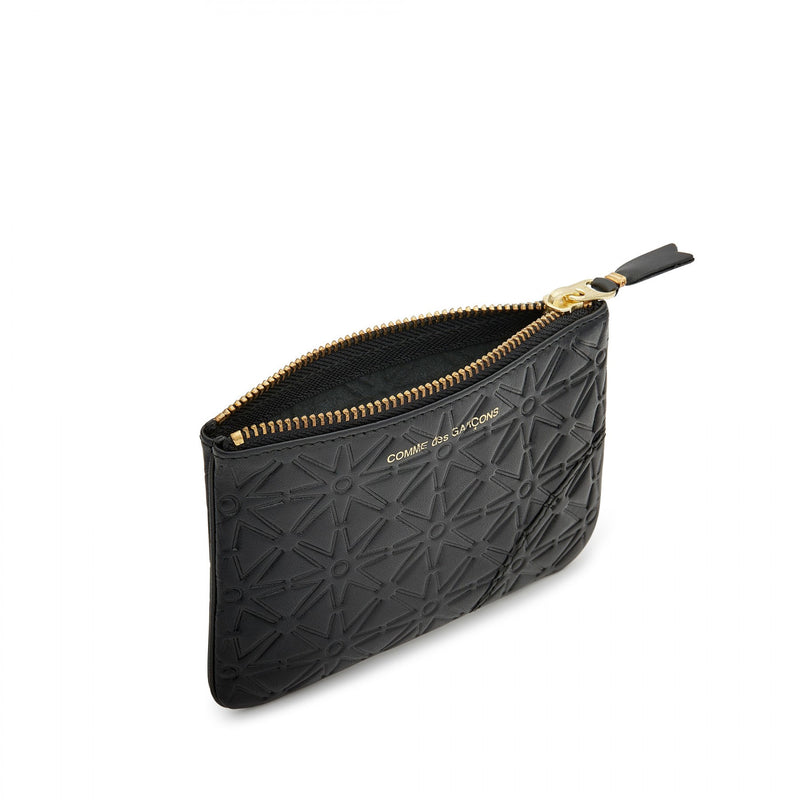 Black Embossed A Small Pouch
